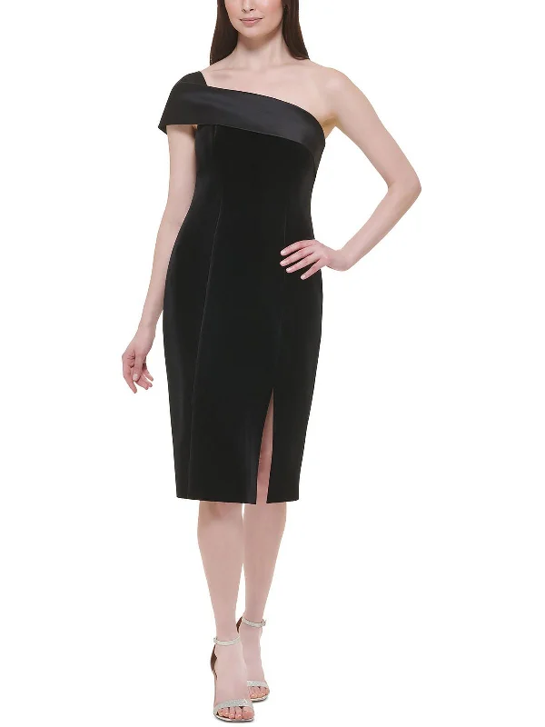 Womens Velvet Knee Sheath Dress High-end unclassified dresses