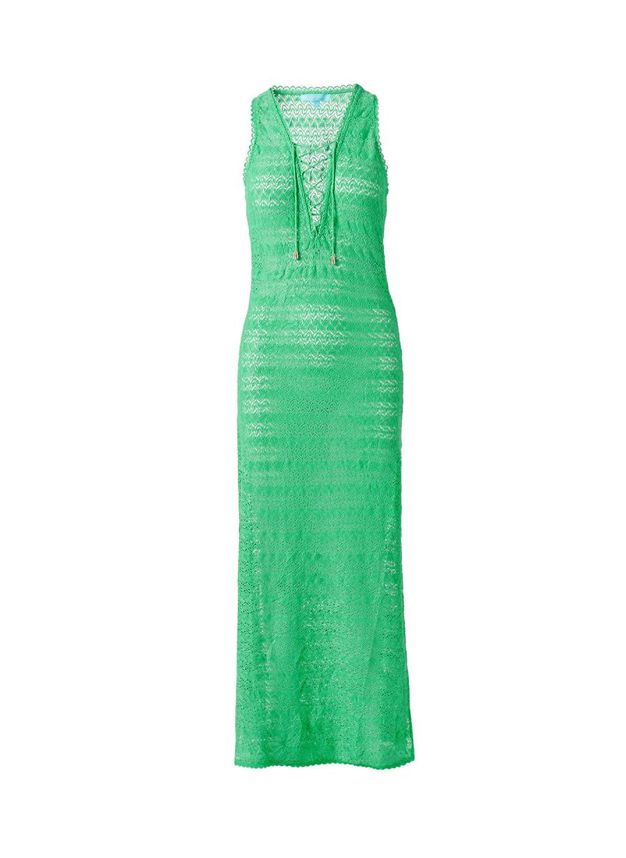 Maddie Crochet Long Dress Green A-line Maxi Skirt