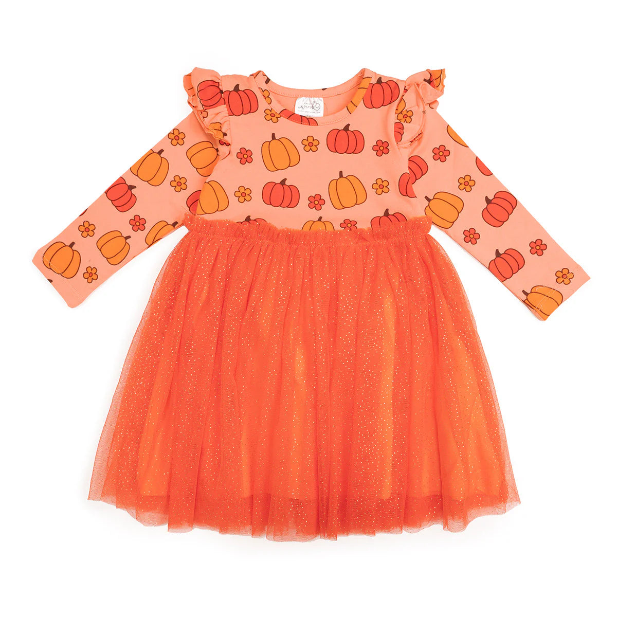 Pumpkin Daisy Orange Long Sleeve Dress by Sweet Wink Midi Maxi Skirt