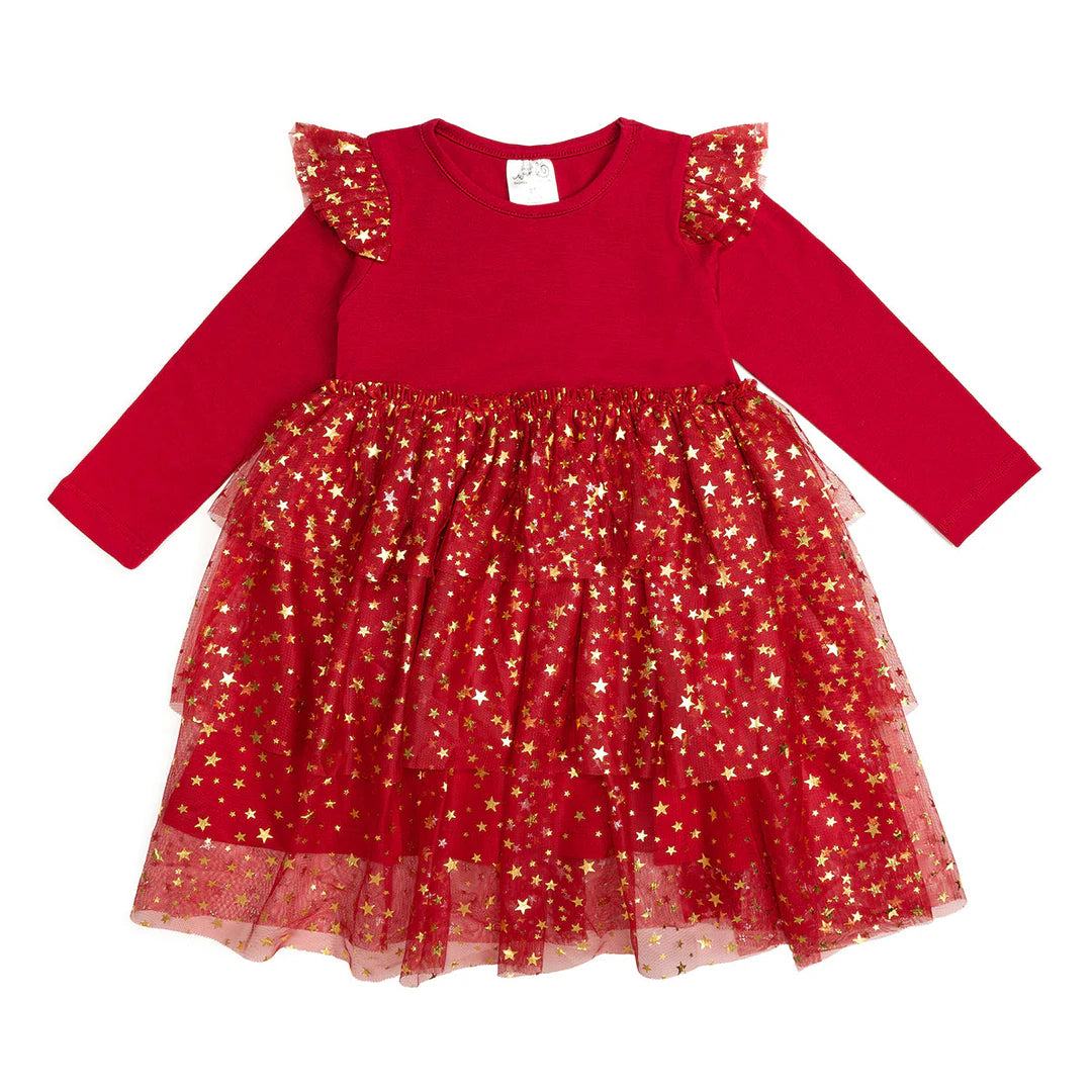 Scarlett Shim Long Sleeve Tutu Dress by Sweet Wink Flowing Maxi Skirt