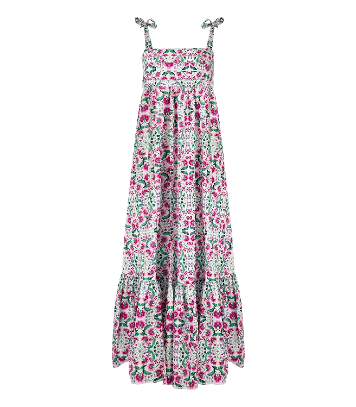 Serafina Long Dress Spring Fuchsia Mix Casual Maxi Skirt