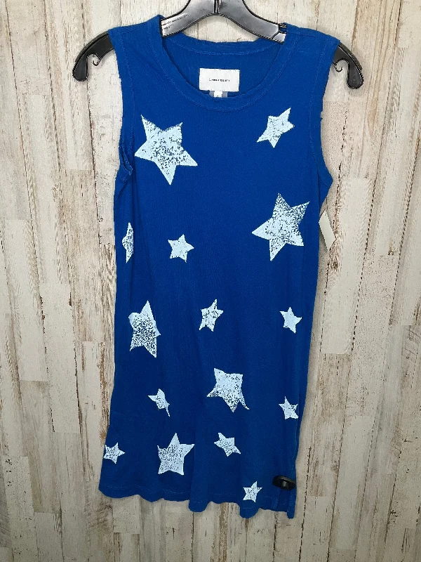 Blue & White Dress Casual Midi Current Elliott, Size 0 Soft Midi Skirt