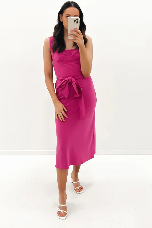 Ora Bust Midi Dress Deep Pink Midi Skirt Casual