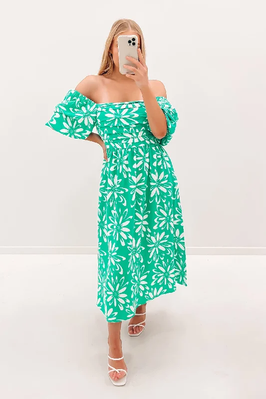 Ryder Midi Dress Green Soft Denim Midi